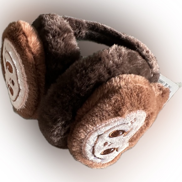 Brown Labubu Style Monster Rabbit Fluffy Earmuffs - Picture 3 of 5